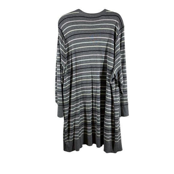 Torrid Gray Striped Open Front Cardigan Duster Sweater Women's Plus Size 5X - Picture 2 of 8